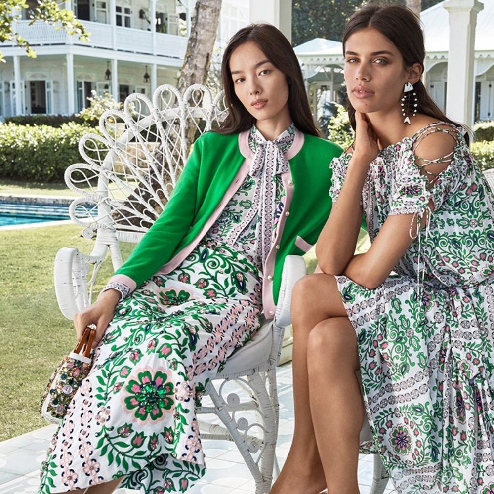 Tory Burch Asilomar Garden Party Floral Midi Dress